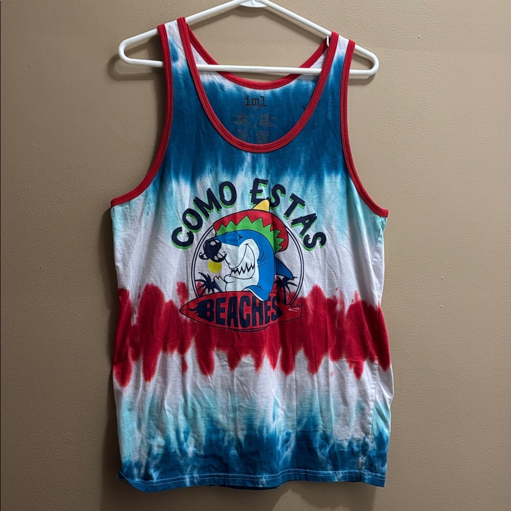 IML Tie-Dye Tank Top - Red, Blue, White